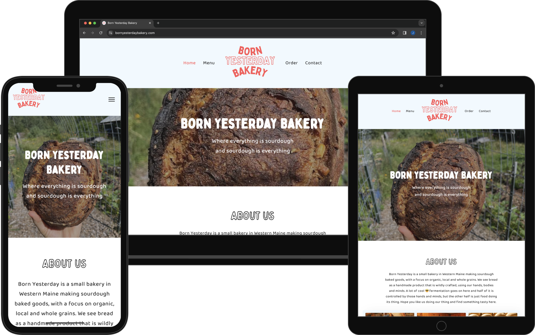 Born Yesterday Bakery Website