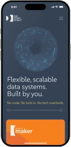 Big Giant Donut website on a phone