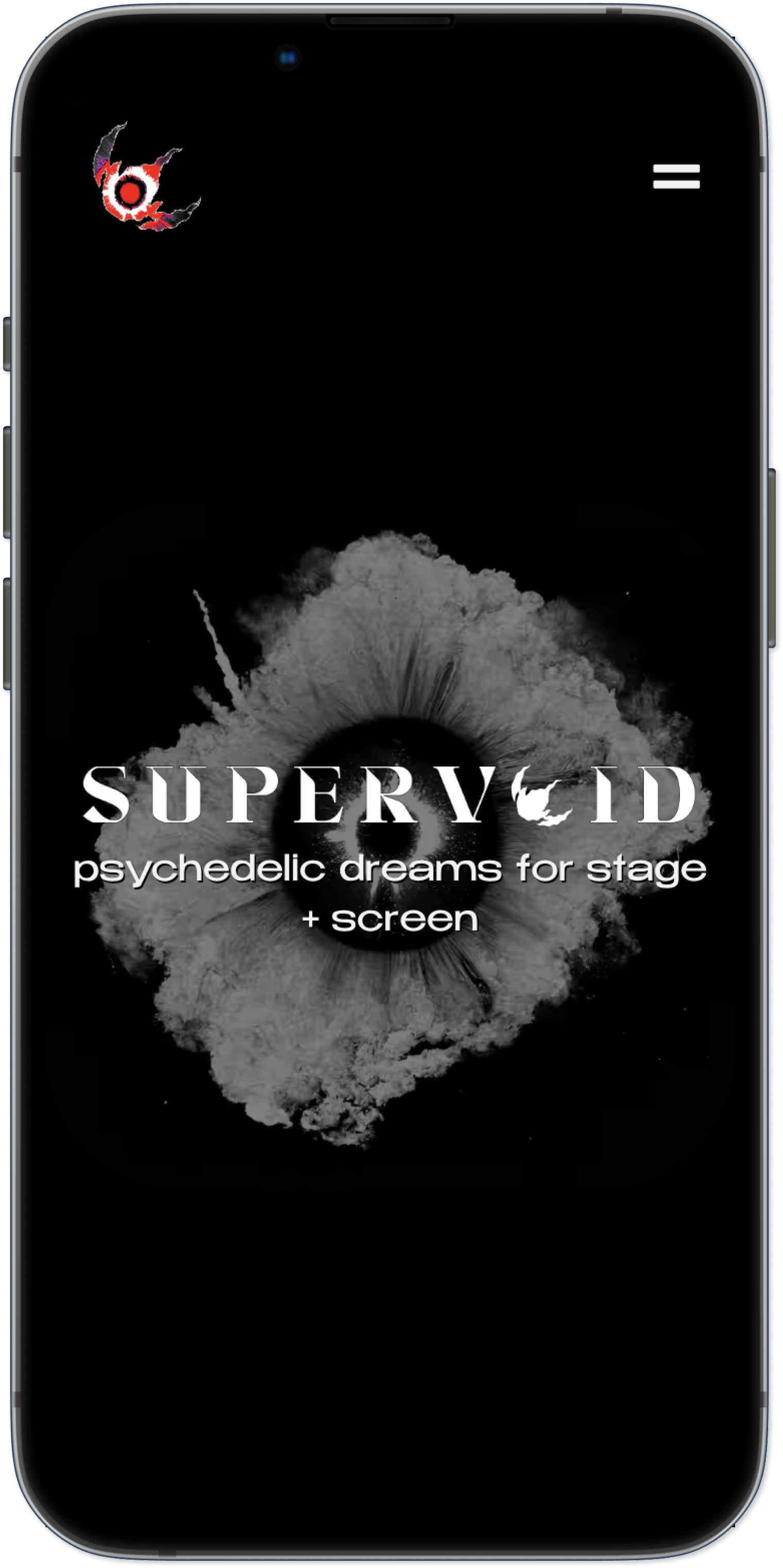 Supervoid website on a mobile device